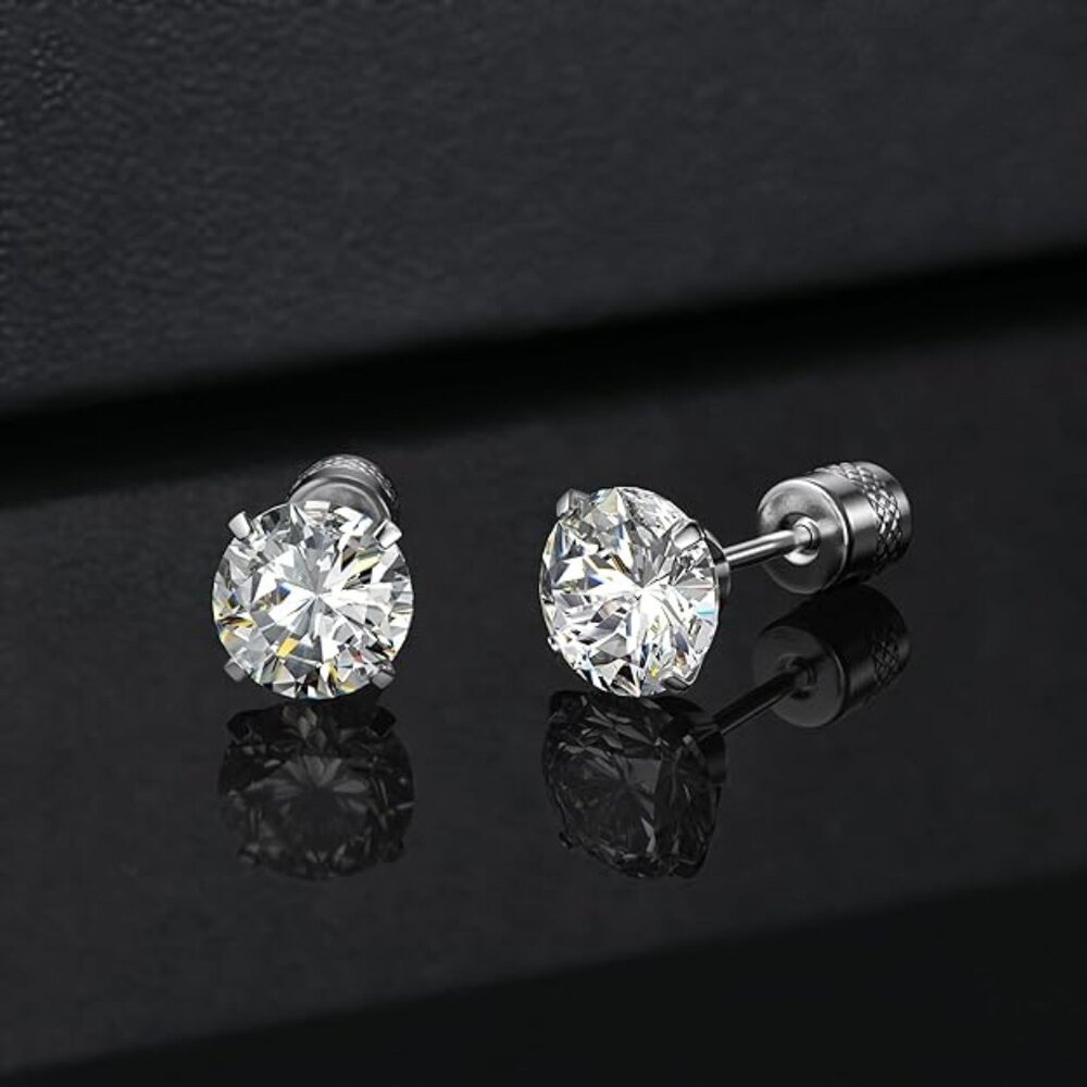 Hypoallergenic G23 Implant Grade Titanium Screw Back Earrings 20G Pure Titanium